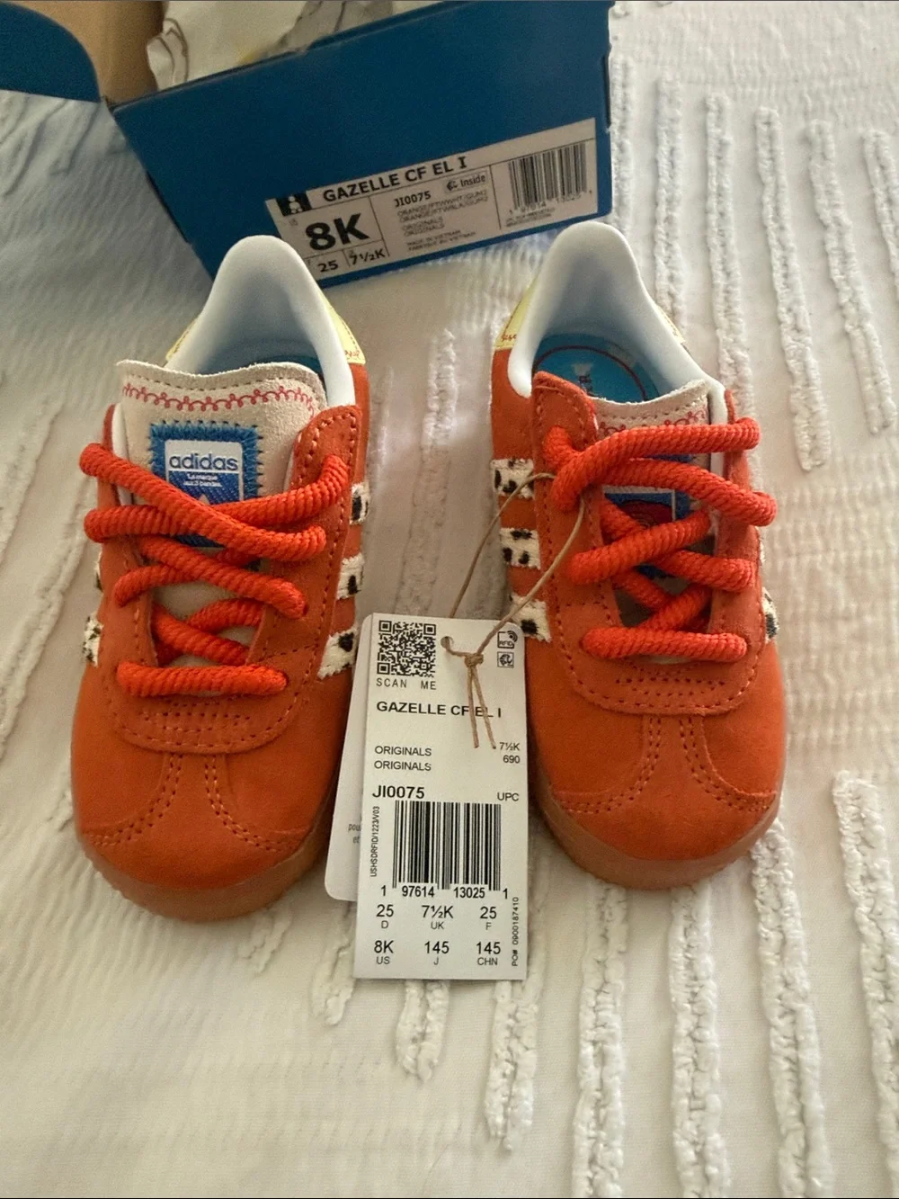adidas Kids Gazelle Jessie  CF EL Orange Suede TOY STORY